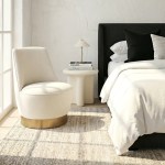 interior ave santorini stone side table ivory Modern bedroom corner with chair and bedside table