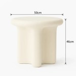 interior ave santorini stone side table ivory Cream sculptural side table with dimensions shown