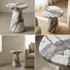 Marble side table with grey veining