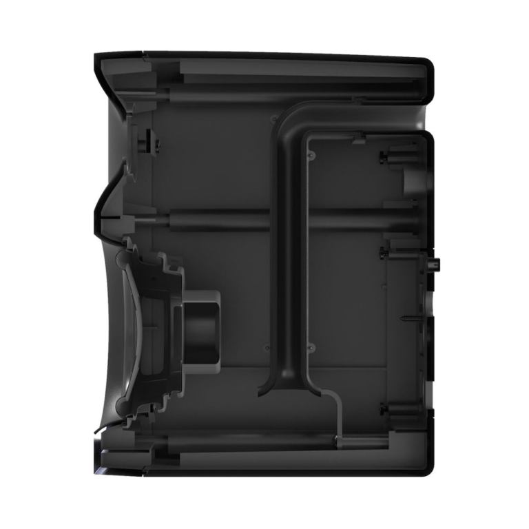 Cutaway view of hand dryer internal components