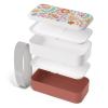 Floral lid bento lunch box with compartments