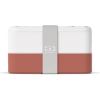 Two-tier bento lunch box with elastic band
