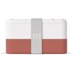 Two-tier bento lunch box with elastic band