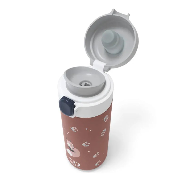 monbento mb pop insulated bottle fox Children’s insulated water bottle with flip lid open