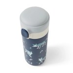 monbento mb pop insulated bottle wolf Blue insulated water bottle with fox illustrations