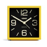 v398 ng almcub358cy 00.webp Yellow square Newgate Cube clock with black face