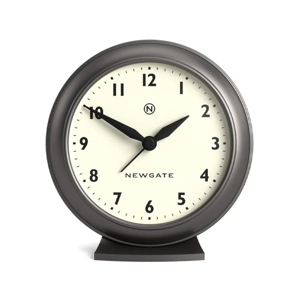 Black mantel clock with cream face