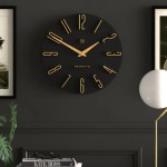 newgate empire state wall clock black Black and gold modern wall clock