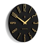 newgate empire state wall clock black Black and gold oval wall clock