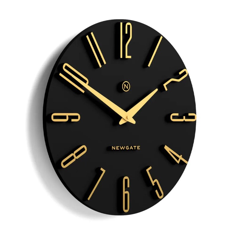 newgate empire state wall clock black Black and gold oval wall clock
