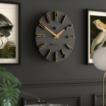 newgate empire state wall clock black Modern black wall clock with gold details
