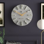 newgate empire state wall clock grey Modern grey wall clock with gold hands