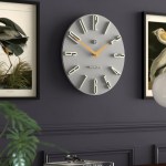 newgate empire state wall clock grey Modern grey wall clock with gold hands
