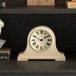 newgate broadway mantel clock vanilla cream Cream mantel clock with Roman numerals on shelf