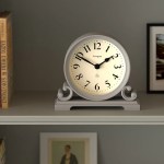newgate divisadero mantel clock clock grey White mantel clock on shelf with books