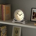 newgate divisadero mantel clock clock grey White mantel clock on bookshelf at 10:10