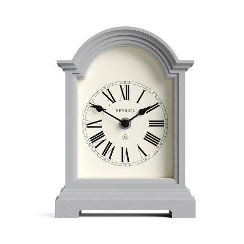 v398 ng manfill338cgy 00.webp Grey arched mantel clock with Roman numerals