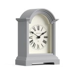 newgate fillmore mantel clock clockwork grey Grey arched mantel clock with Roman numerals