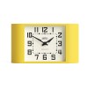 Yellow retro mantel clock with white face
