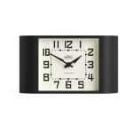 Black rectangular mantel clock with cream dial