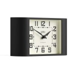 Black rectangular mantel clock with cream dial