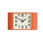 Orange retro alarm clock with square face