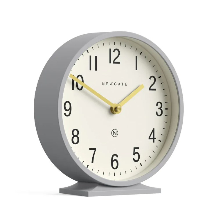 newgate q mantel clock clock grey Grey mantel clock showing ten past ten
