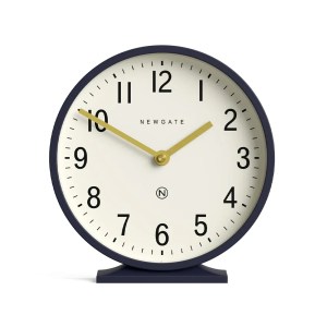 Modern navy desk clock showing ten past ten