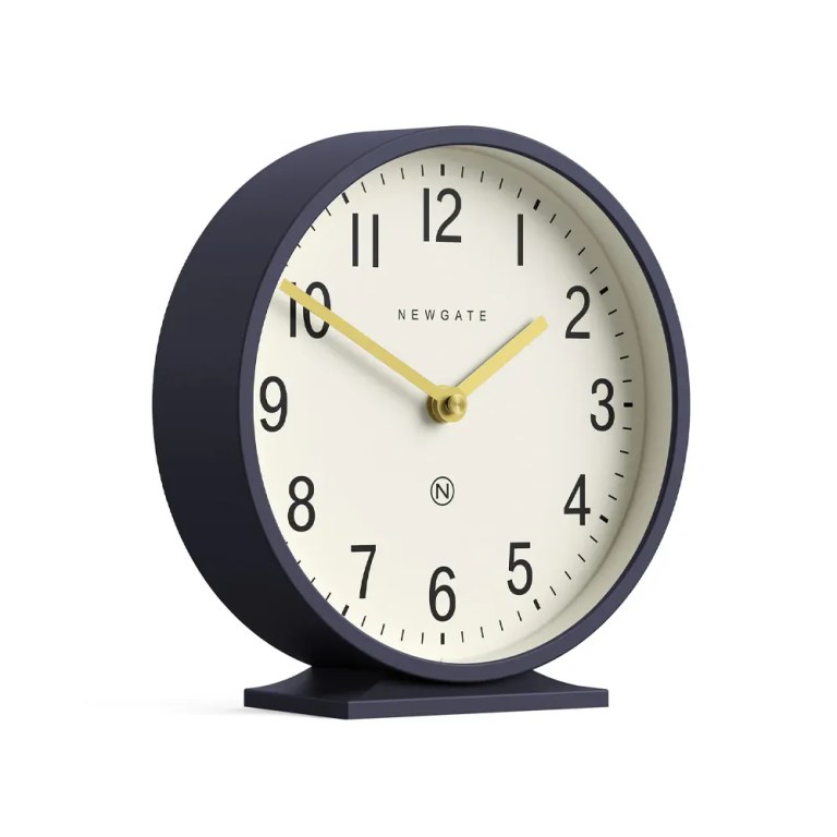 Navy Newgate desk clock showing ten past ten