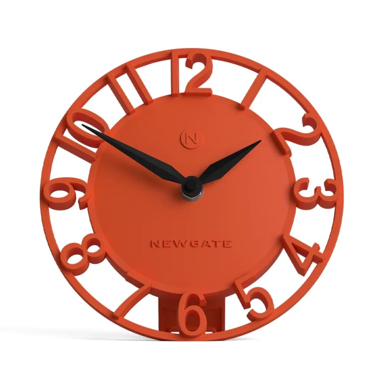 v398 ng mantimew po 00.webp Modern orange wall clock with cut-out numerals