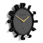 newgate monorail wall clock black Modern black wall clock with gold hands