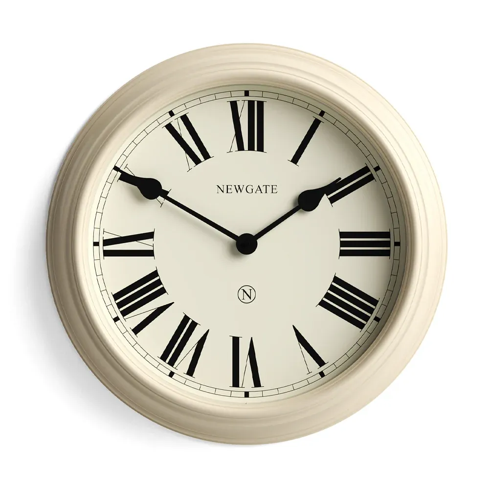 Cream wall clock with Roman numerals