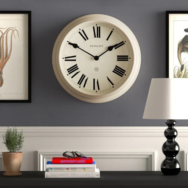 newgate notting hill wall clock vanilla cream Large cream wall clock with Roman numerals