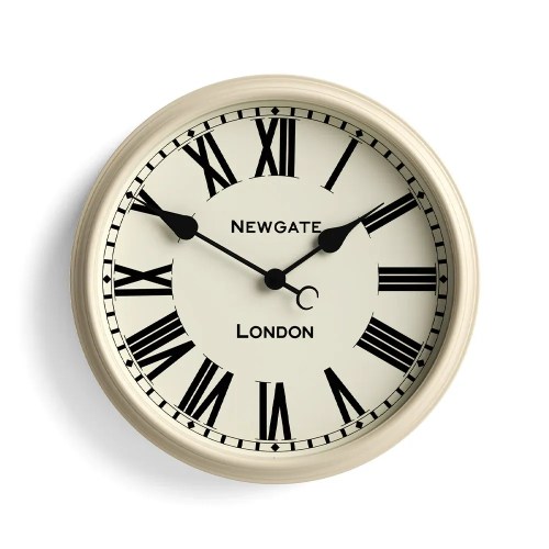 Cream wall clock with Roman numerals
