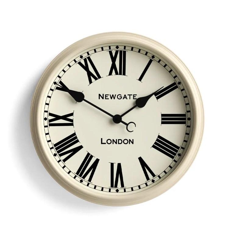 Cream wall clock with Roman numerals