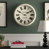 newgate spitalfields wall clock vanilla cream Classic Roman numeral wall clock on green wall