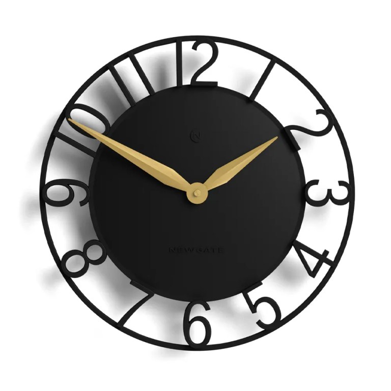 v398 ng timet k 00.webp Modern black wall clock with gold hands