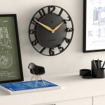 newgate time traveller wall clock black Modern black wall clock above minimalist desk
