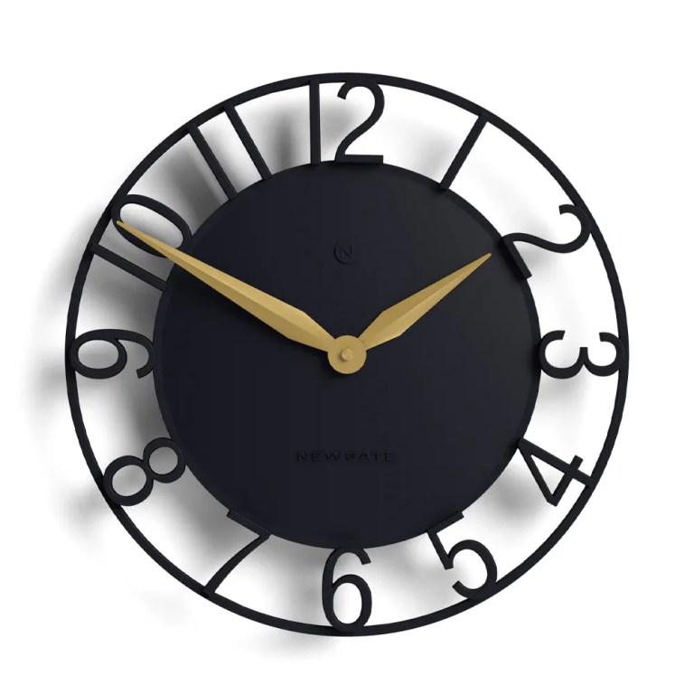 v398 ng timet pebl 00.webp Modern black wall clock with gold hands