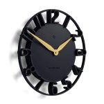 newgate time traveller wall clock petrol blue Modern black wall clock with gold hands