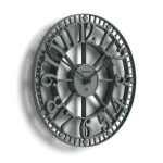 Sage green open-face wall clock