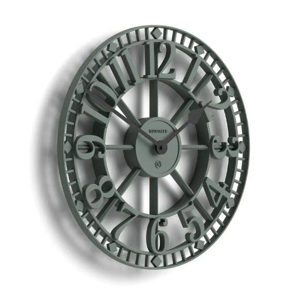 Sage green open-face wall clock