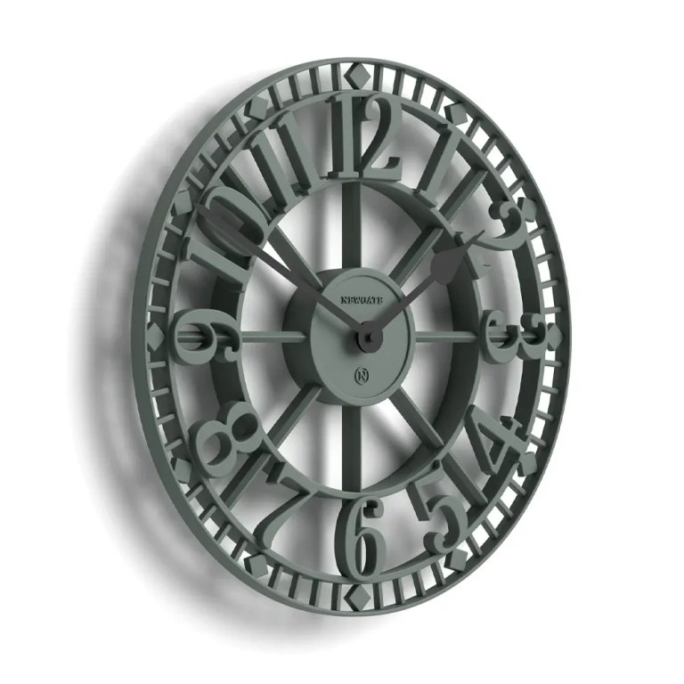 Sage green open-face wall clock