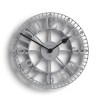 Large grey wall clock with black hands