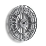 Large grey modern wall clock with bold numerals