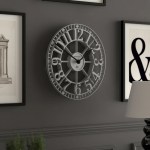 Decorative grey wall clock with large numerals