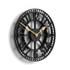 newgate warehouse wall clock black Black metal Roman numeral wall clock with gold hands