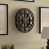 newgate warehouse wall clock black Black vintage wall clock with Roman numerals