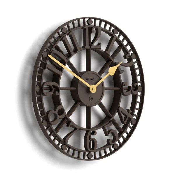 Large vintage metal wall clock with Roman numerals