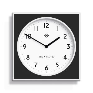 White wall clock showing approximately 1:50